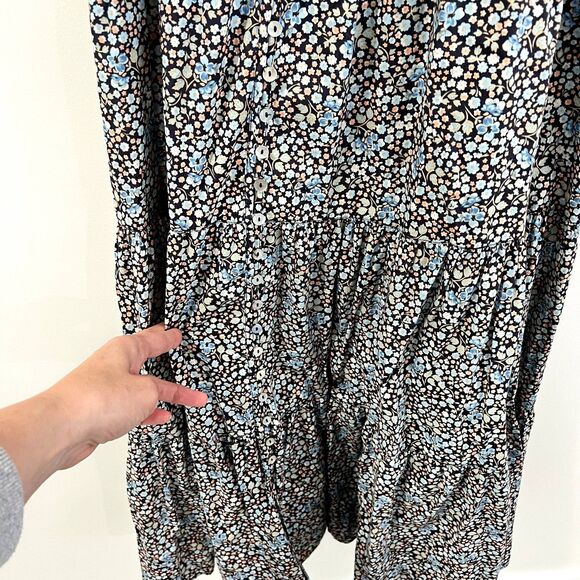 Spell & the Gypsy Poppy Smock Gown Dress Floral Puff Sleeve Maxi Poplin - Picture 8 of 13